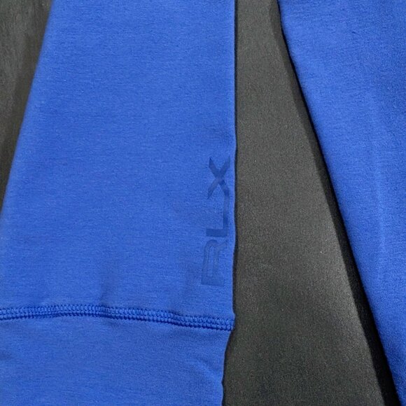 $198 Men`s RLX Ralph Lauren Golf 1/2-Zip Pullover Hoodie Blue Grey Size XL - Picture 7 of 8